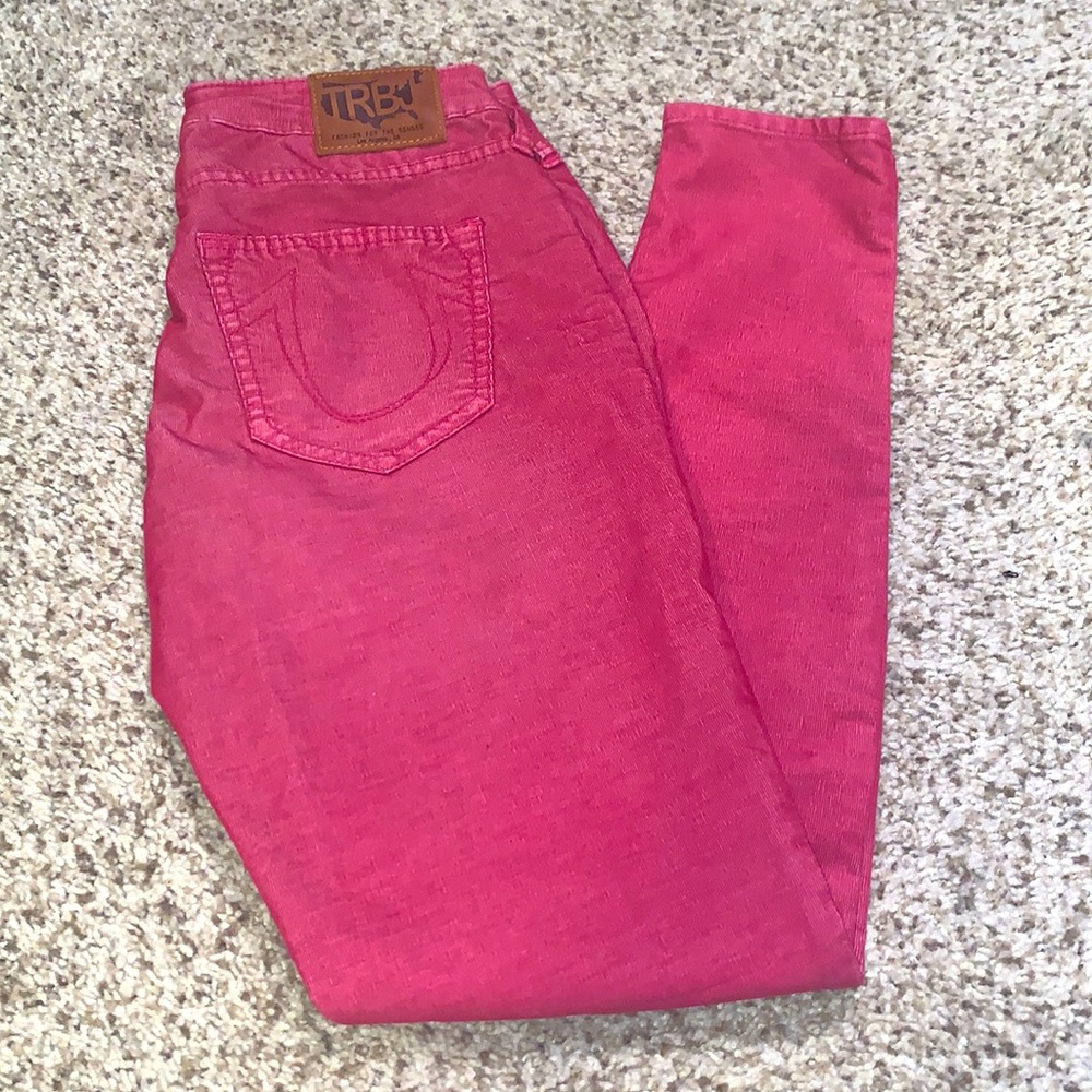 True religion burgundy corduroy pants